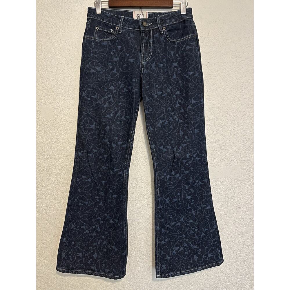 BDG Urban Outfitters Womens 26 Skate Fit Floral Print Denim Jeans Blue Cotton